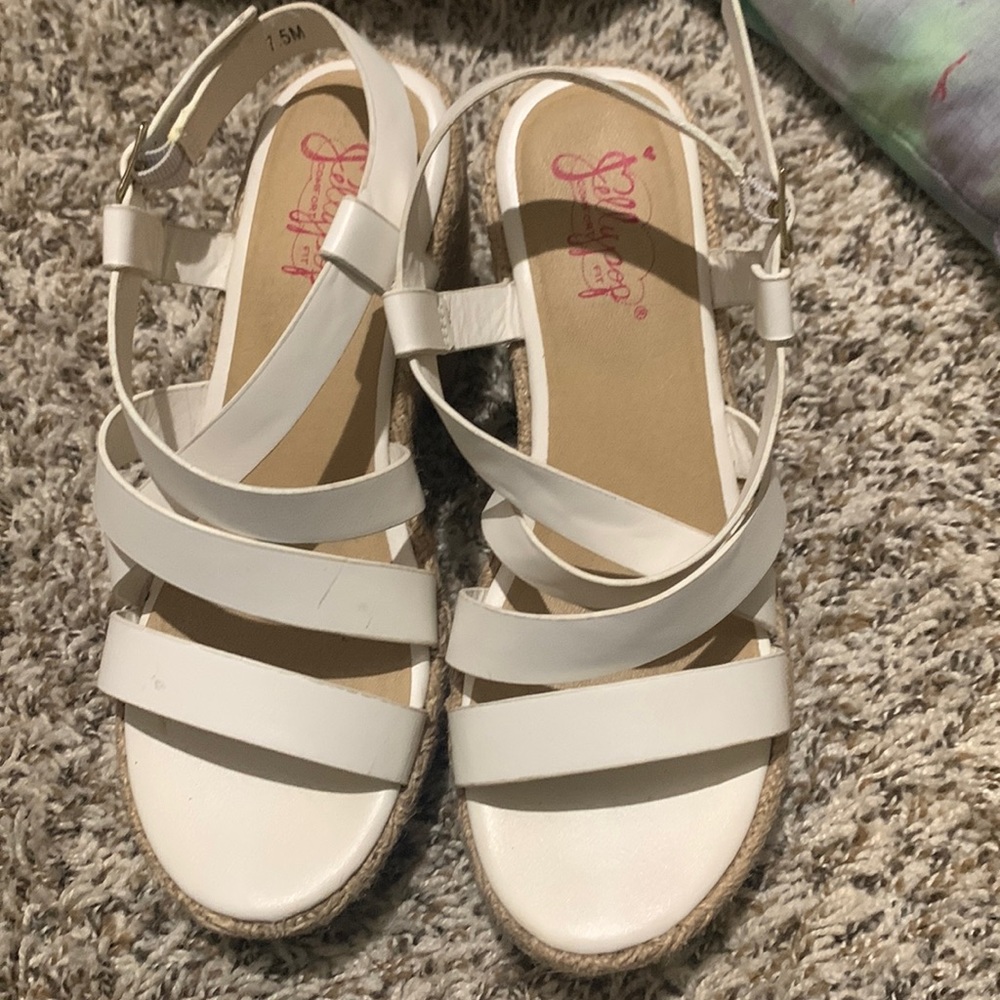 Brown and white high heels size 7.5